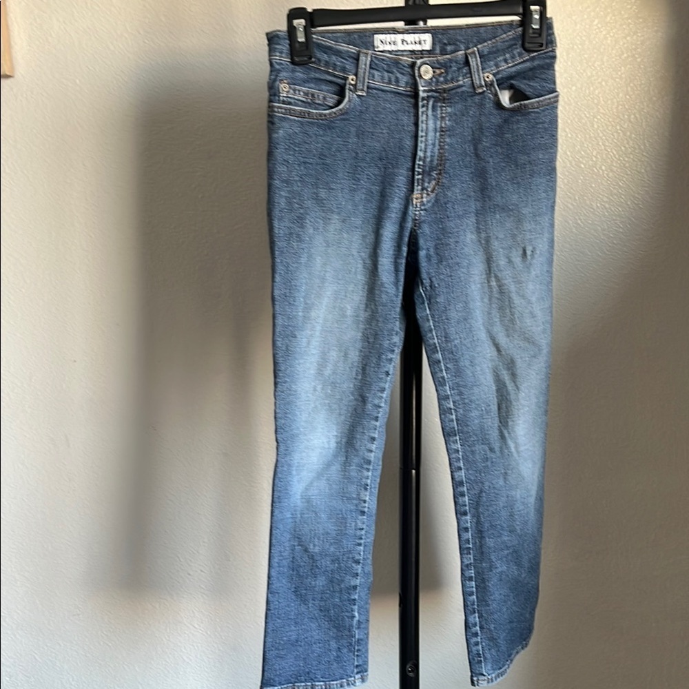 Y2K Blue Cropped Ankle Denim Stretch Jeans